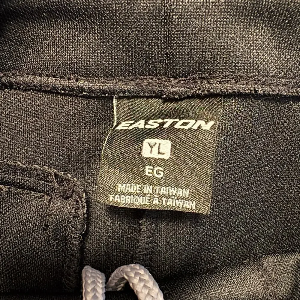 Easton Youth Large YL Black Baseball Pants Elastic Cuff Boys Girls
